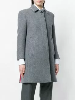 Thom Browne Unlined Bal Collar Overcoat In Boiled Wool