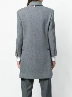 Thom Browne Unlined Bal Collar Overcoat In Boiled Wool