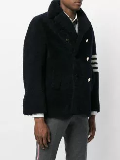 Thom Browne Unconstructed Classic Shearling Peacoat