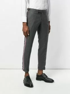 Thom Browne Seamed Elastic Stripe Skinny Wool Trouser