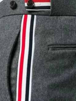 Thom Browne Seamed Elastic Stripe Skinny Wool Trouser