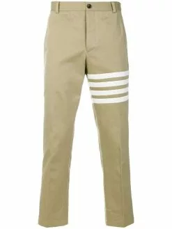 Thom Browne Seamed 4-Bar Stripe Unconstructed Chino Trouser In Cotton Twill