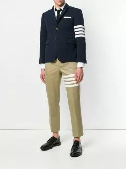 Thom Browne Seamed 4-Bar Stripe Unconstructed Chino Trouser In Cotton Twill