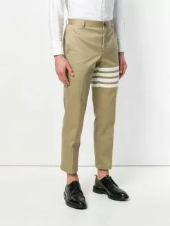 Thom Browne Seamed 4-Bar Stripe Unconstructed Chino Trouser In Cotton Twill