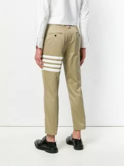 Thom Browne Seamed 4-Bar Stripe Unconstructed Chino Trouser In Cotton Twill