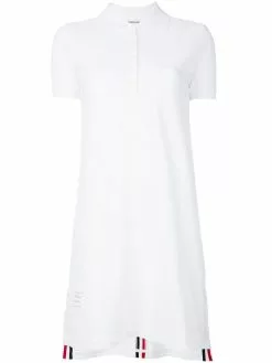 Thom Browne RWB stripe piqué polo dress