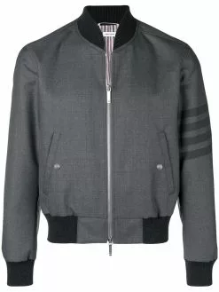 Thom Browne 4-Bar Ribbed Knit Blouson Jacket
