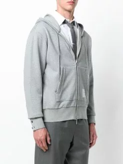 Thom Browne Center-Back Stripe Zip-Up Hoodie