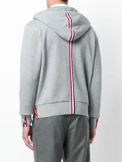 Thom Browne Center-Back Stripe Zip-Up Hoodie