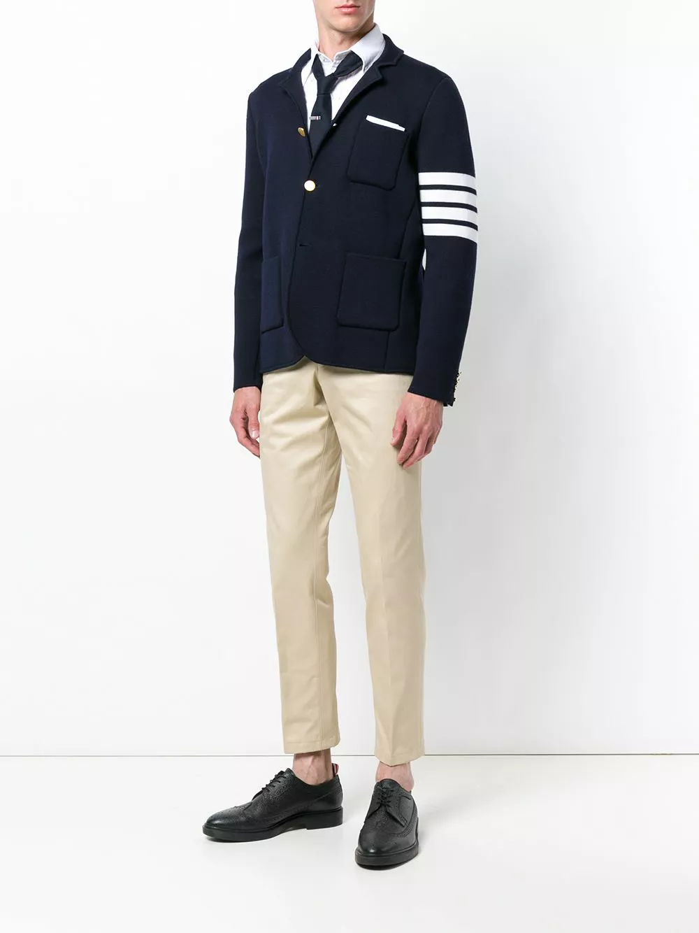 Thom Browne 4 Bar Milano Stitch knitted blazer blazers of men 2 Thom Browne 4-Bar Milano Stitch knitted blazer