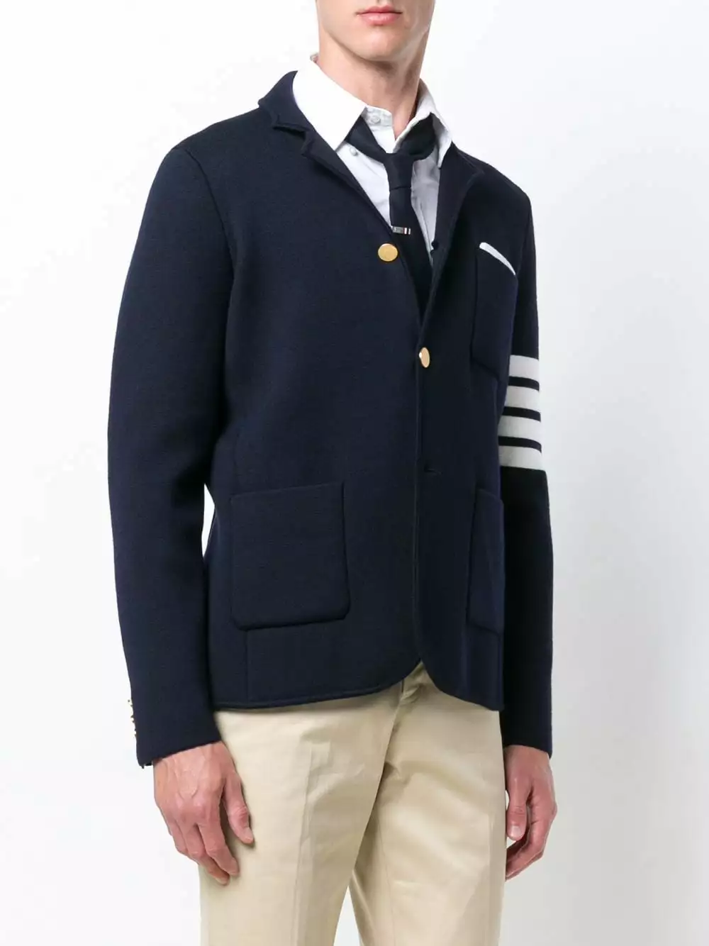 Thom Browne 4 Bar Milano Stitch knitted blazer blazers of men 3 Thom Browne 4-Bar Milano Stitch knitted blazer