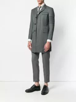 Thom Browne 4-Bar high-armhole Chesterfield coat