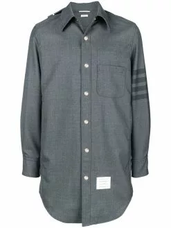 Thom Browne 4-Bar hooded shirt jacket