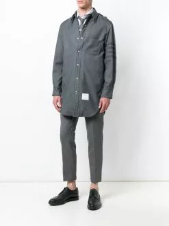Thom Browne 4-Bar hooded shirt jacket
