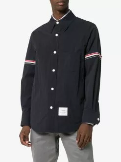 Thom Browne Solid Nylon Armband Shirt Jacket