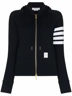 Thom Browne 4-Bar loopback zip-up hoodie