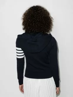 Thom Browne 4-Bar loopback zip-up hoodie