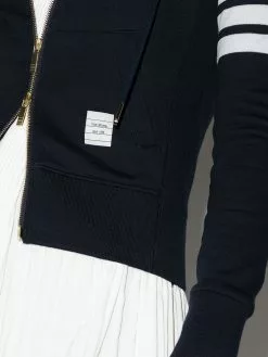 Thom Browne 4-Bar loopback zip-up hoodie