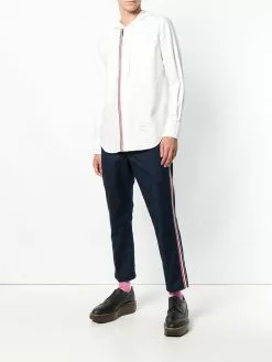 Thom Browne Hooded Zip-Front Oxford Shirt