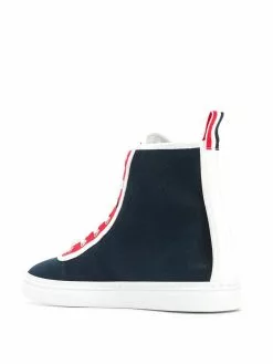 Thom Browne 4-Bar Paper Label Hi-Top Trainer