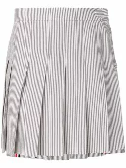 Thom Browne Seersucker Mini Pleated Skirt