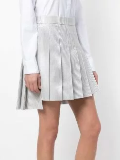 Thom Browne Seersucker Mini Pleated Skirt