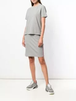 Thom Browne Rwb Stripe Relaxed Piqué Tee