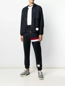 Thom Browne Center-Back Stripe Wool Hoodie