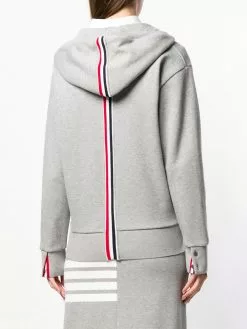 Thom Browne Center-Back Stripe Zip-Up Hoodie