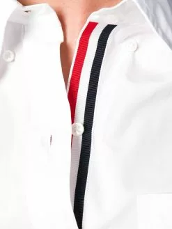 Thom Browne Sleeveless Grosgrain Poplin Shirt