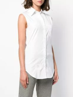 Thom Browne Sleeveless Grosgrain Poplin Shirt