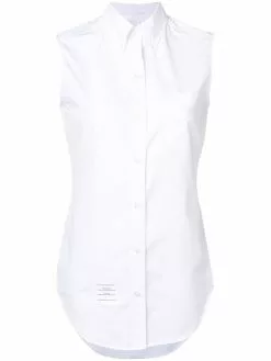 Thom Browne Sleeveless Grosgrain Poplin Shirt