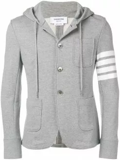 Thom Browne 4-bar Loopback Hooded Sport Coat