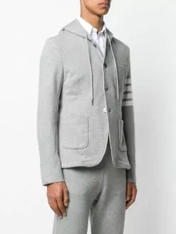 Thom Browne 4-bar Loopback Hooded Sport Coat