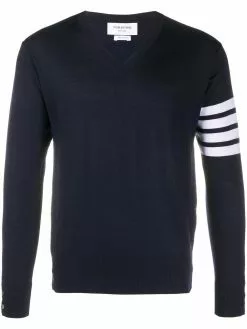 Thom Browne fine merino wool V-neck jumper