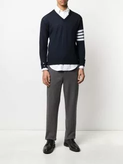 Thom Browne fine merino wool V-neck jumper