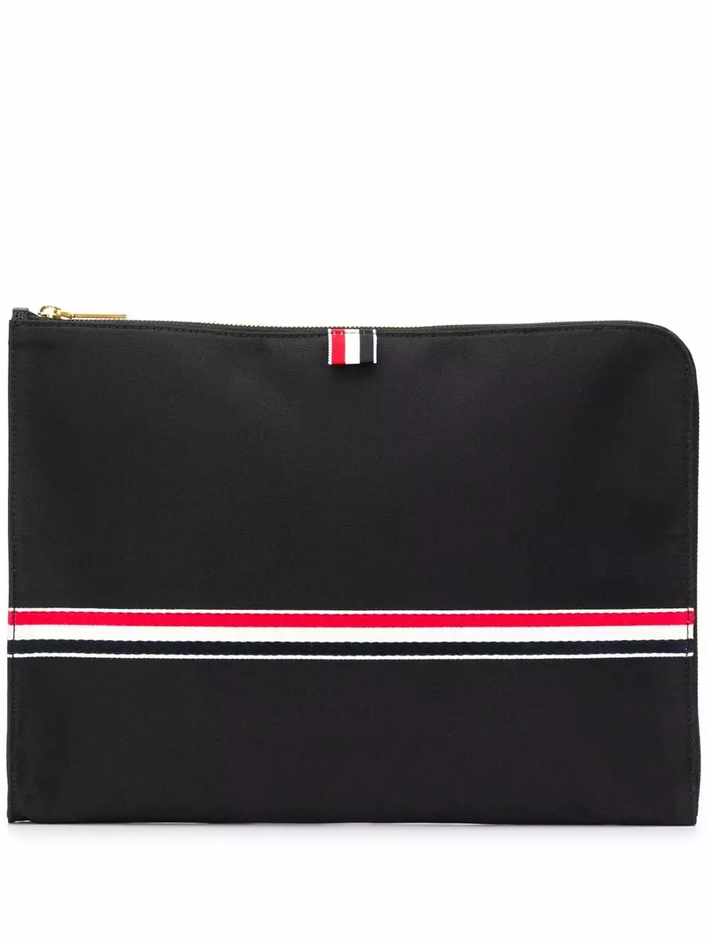Thom Browne Rwb Webbing Large Gusset Folio clutch bags of men 1 Thom Browne Rwb Webbing Large Gusset Folio