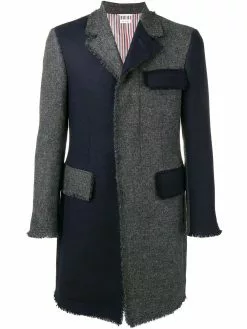 Thom Browne frayed edges overcoat