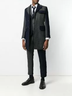 Thom Browne frayed edges overcoat