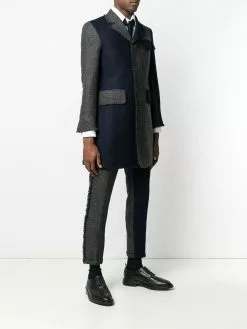 Thom Browne frayed edges overcoat