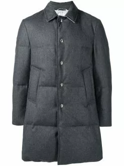 Thom Browne Wool Flannel Bal Collar Overcoat