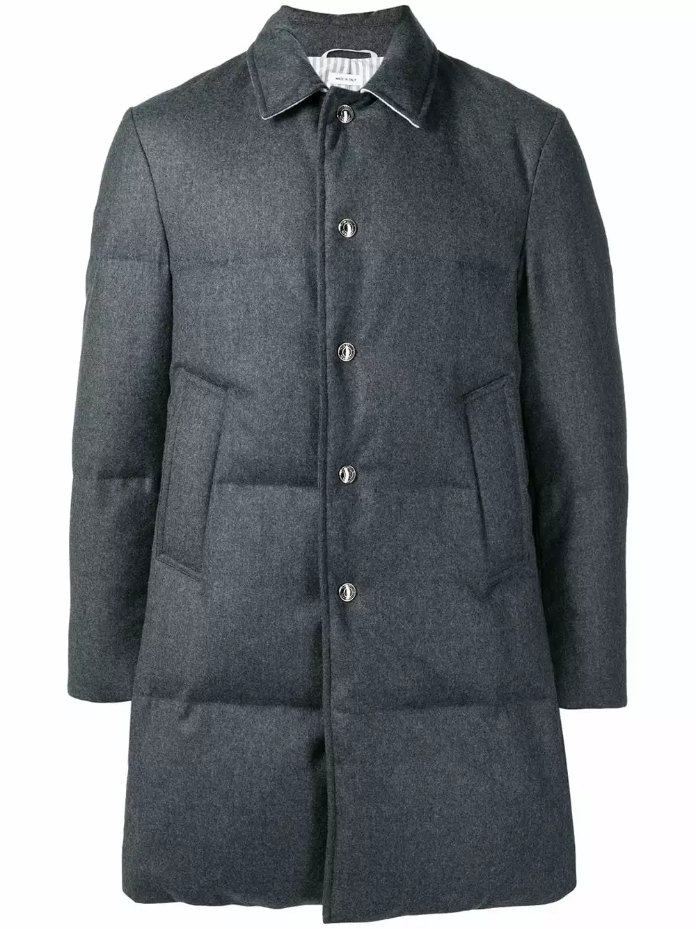 Thom Browne Wool Flannel Bal Collar Overcoat down coats of men 1 Thom Browne Wool Flannel Bal Collar Overcoat