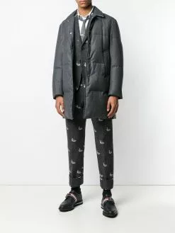 Thom Browne Wool Flannel Bal Collar Overcoat