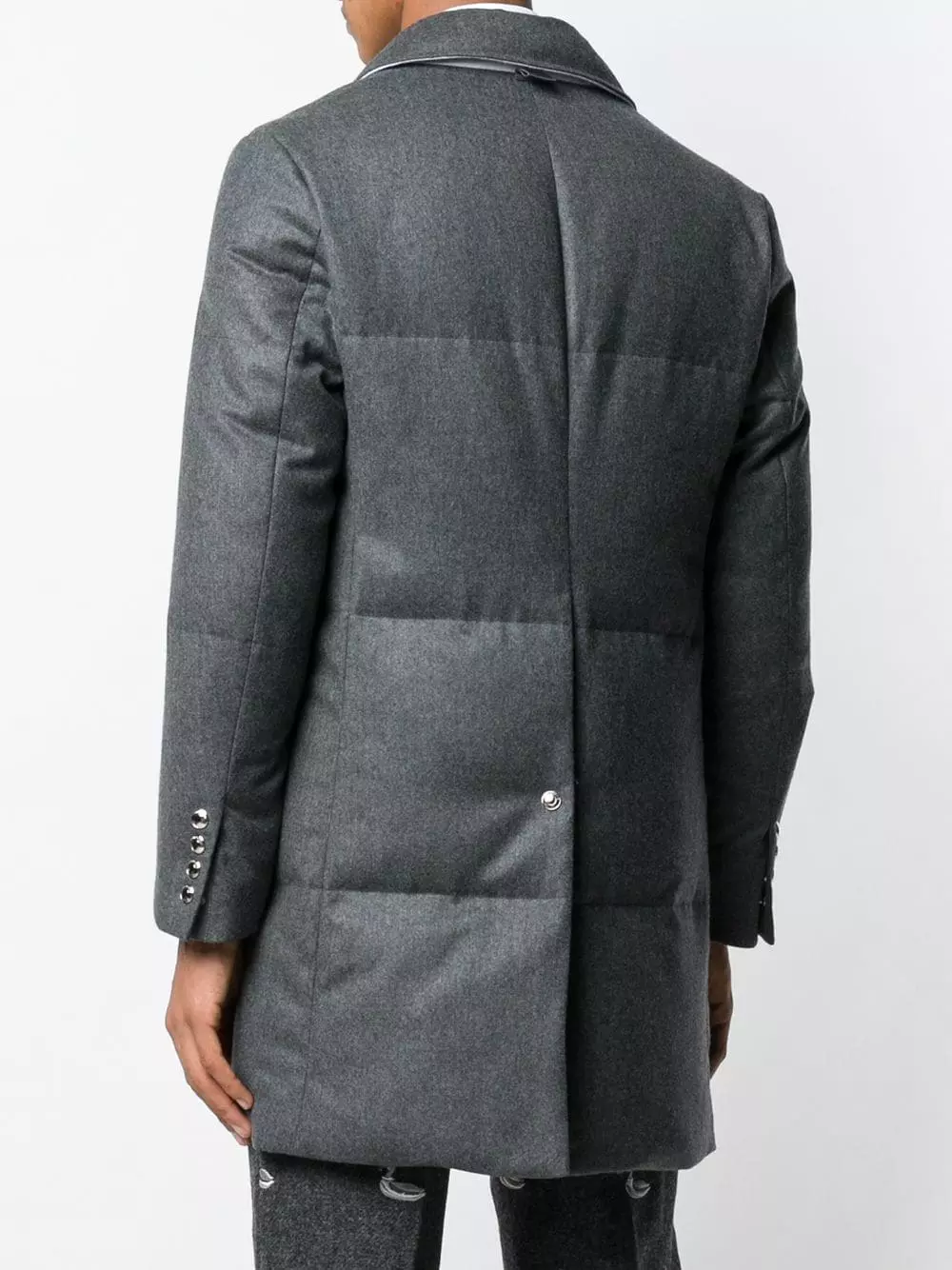 Thom Browne Wool Flannel Bal Collar Overcoat down coats of men 4 Thom Browne Wool Flannel Bal Collar Overcoat