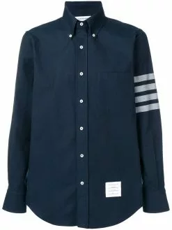 Thom Browne 4-bar Solid Rwb Stripe Shirt