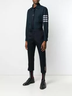 Thom Browne 4-bar Solid Rwb Stripe Shirt