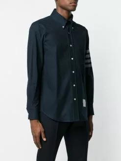 Thom Browne 4-bar Solid Rwb Stripe Shirt