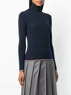 Thom Browne RWB-trim roll-neck jumper