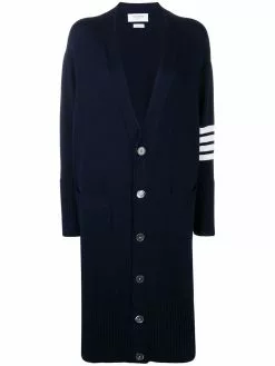 Thom Browne 4-Bar exaggerated V-neck cardigan