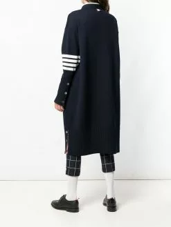 Thom Browne 4-Bar exaggerated V-neck cardigan